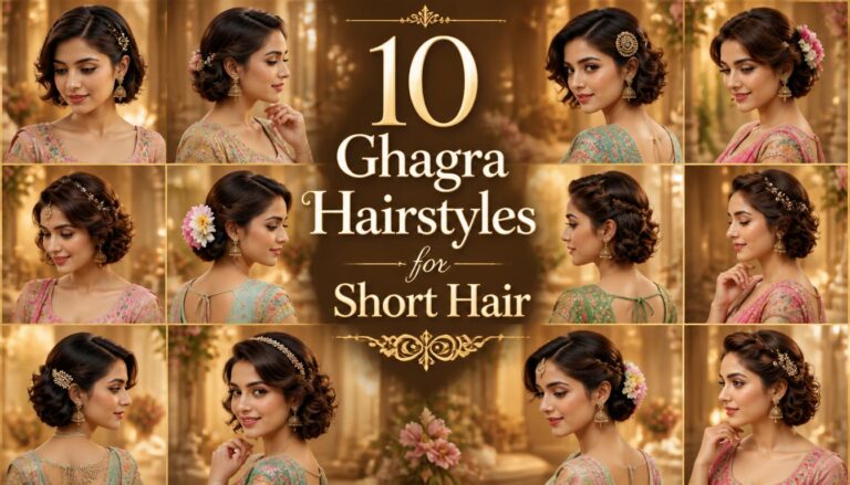 10 Beautiful Ghagra Hairstyles For Short Hair Ideas