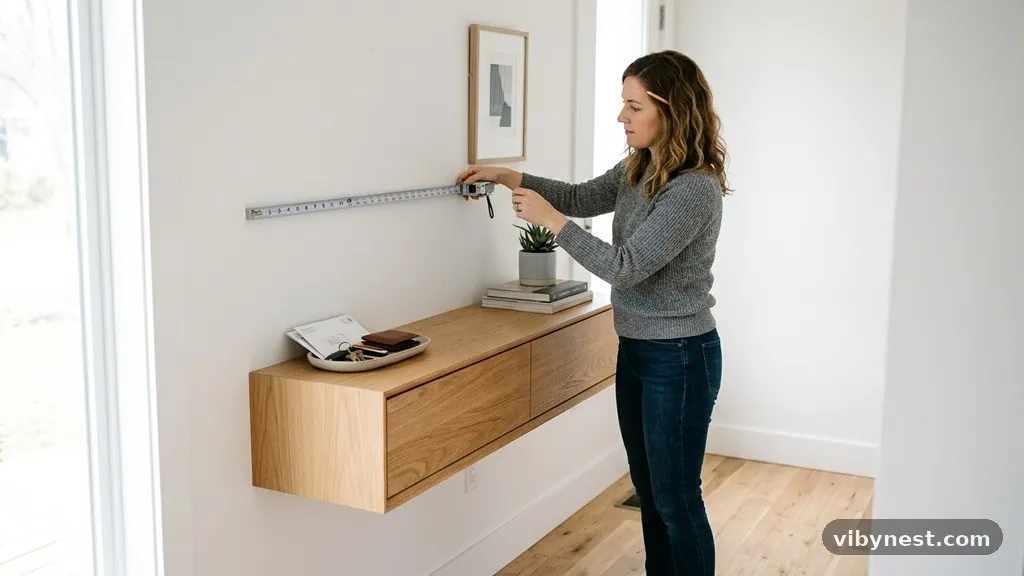 Measure Your Available Wall Area Precisely - Best Floating Wall-Mounted Consoles for Drop-Zones Without Floor Space